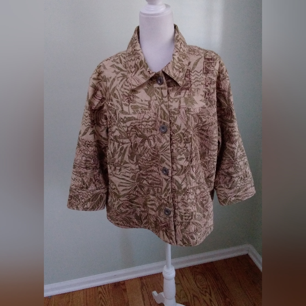 2/$15 Analogy Button Front Print Jacket